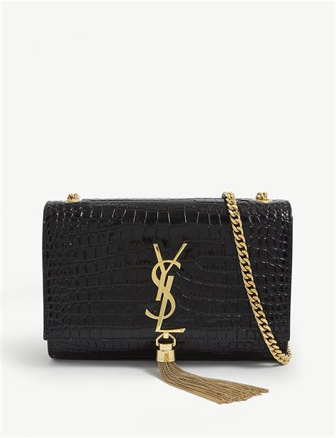 YSL Saint Laurent Small Kate Crocodile